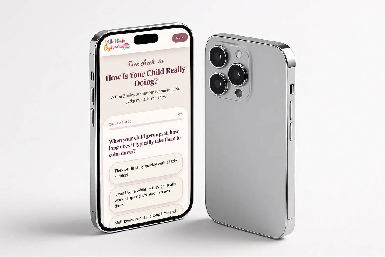 Little Minds, Big Emotions mobile mockup